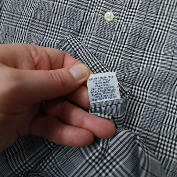 Polo Ralph Lauren Men's Black White Plaid Non-Iron Button Up Shirt size Small - Picture 7 of 8